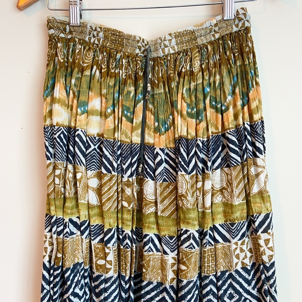 Vintage Bohemian Patterned Cotton Maxi Skirt - Picture 3 of 6